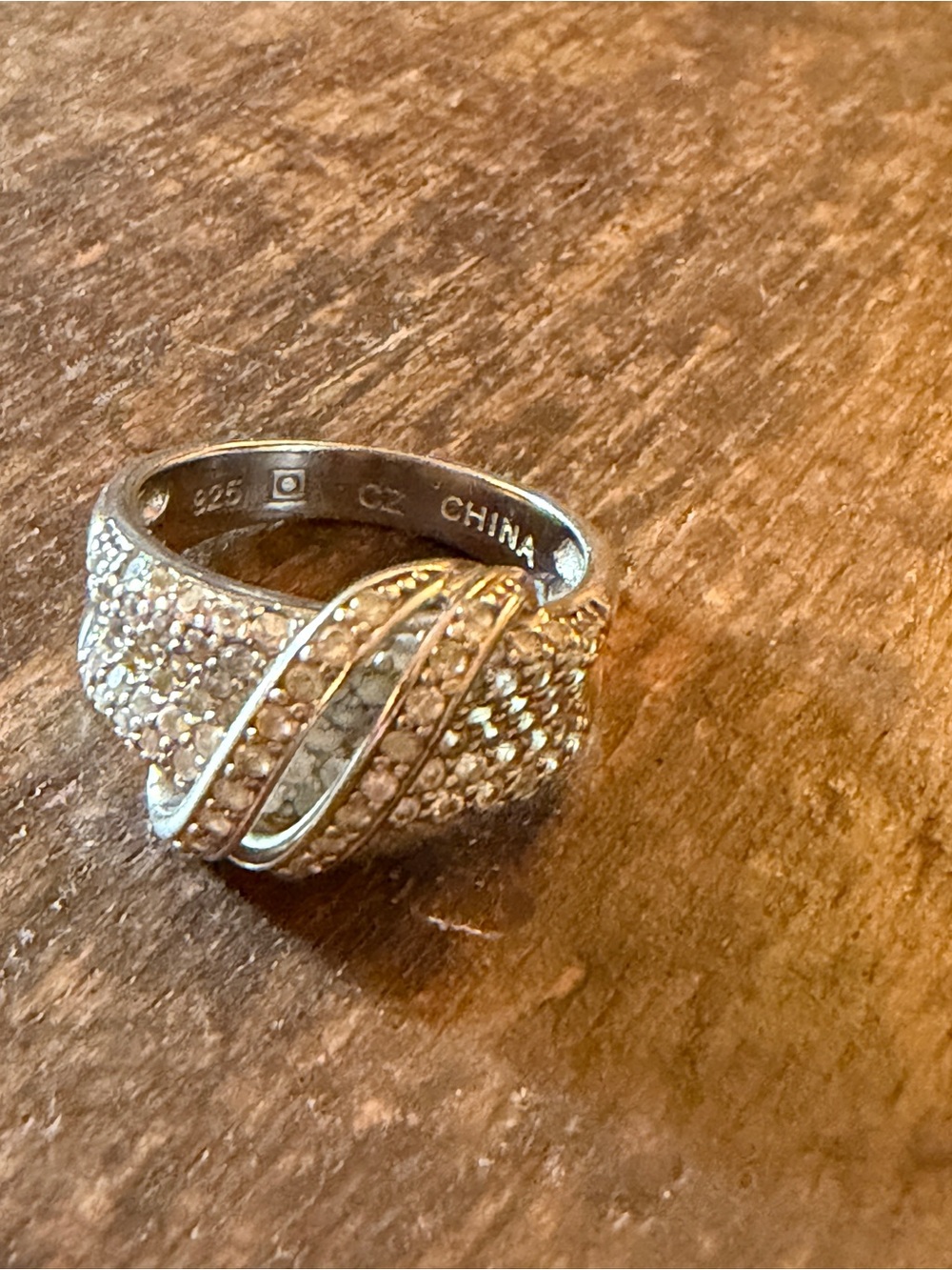 Sterling and CZ Ring. Sparkling Silver Crystal Band  - Women's Jewelry